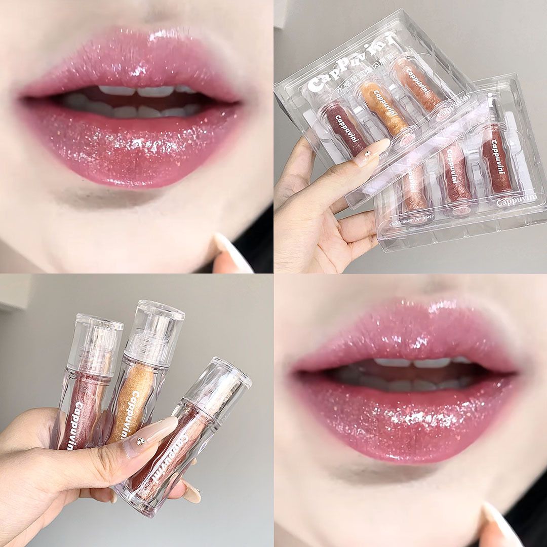 Cappuvini shimmer lip oil set