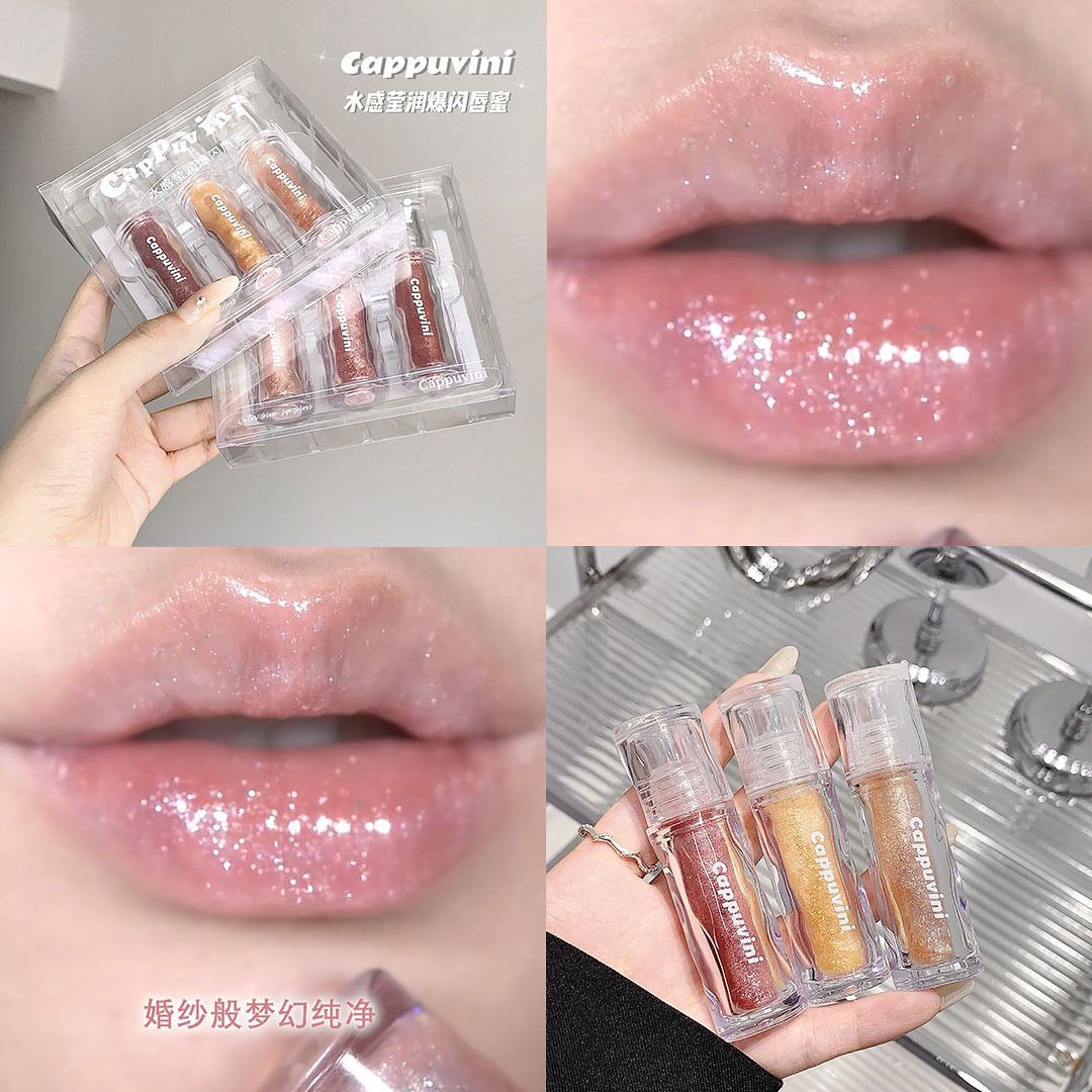 Cappuvini shimmer lip oil set