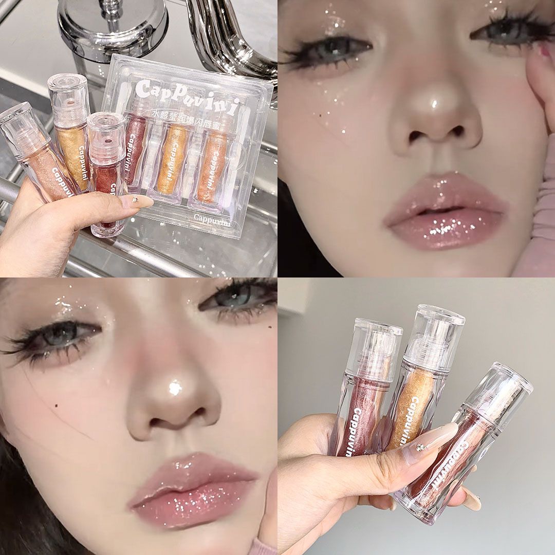 Cappuvini shimmer lip oil set