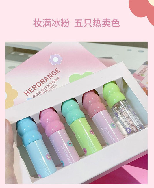 Herorange Sweet String Mirror Lip Gloss Set