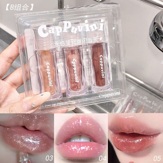 Cappuvini shimmer lip oil set